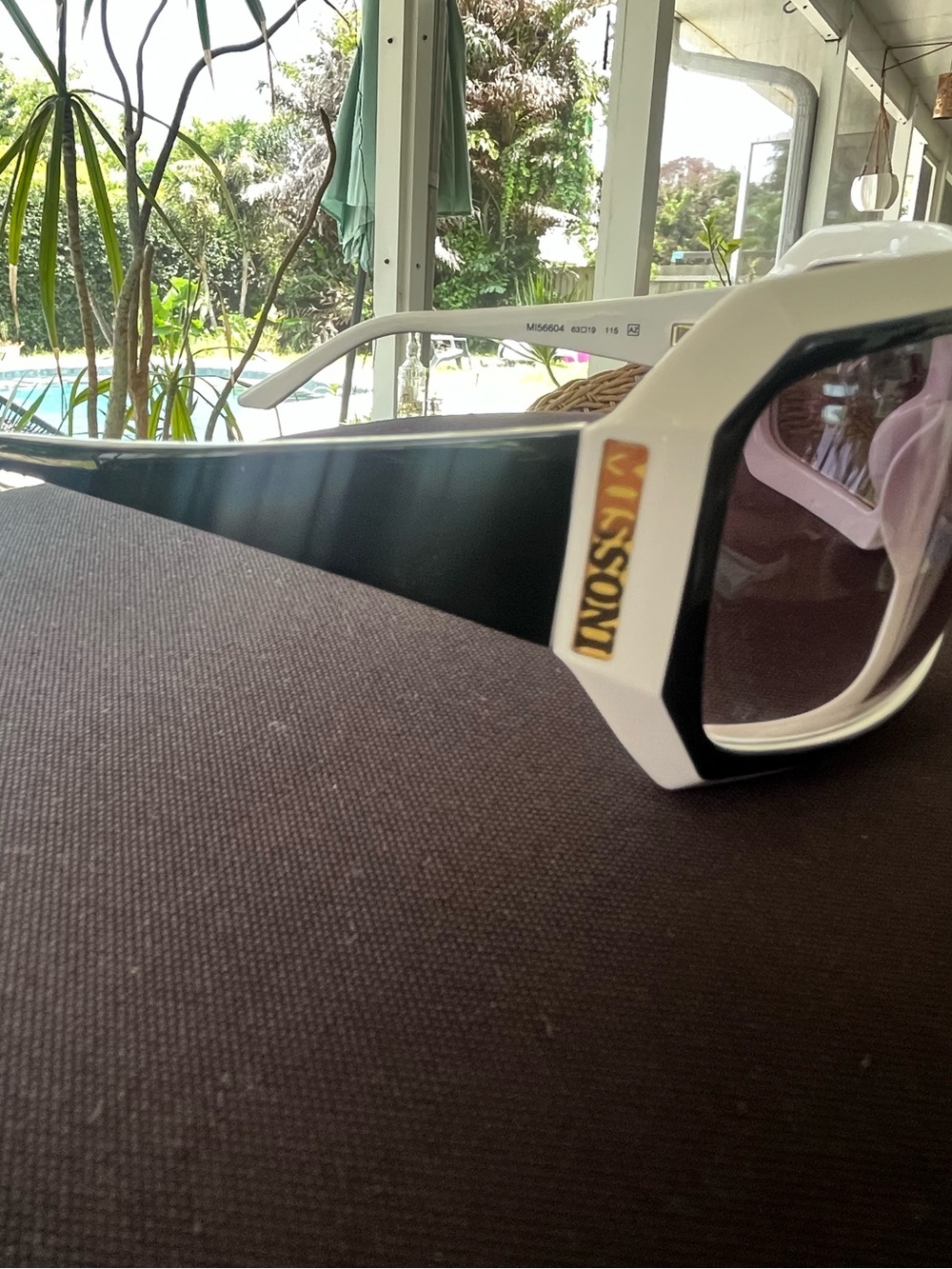 Vintage Missoni MI56604 Oversized Black White Sunglasses Made Italy Y2K - Picture 3 of 9